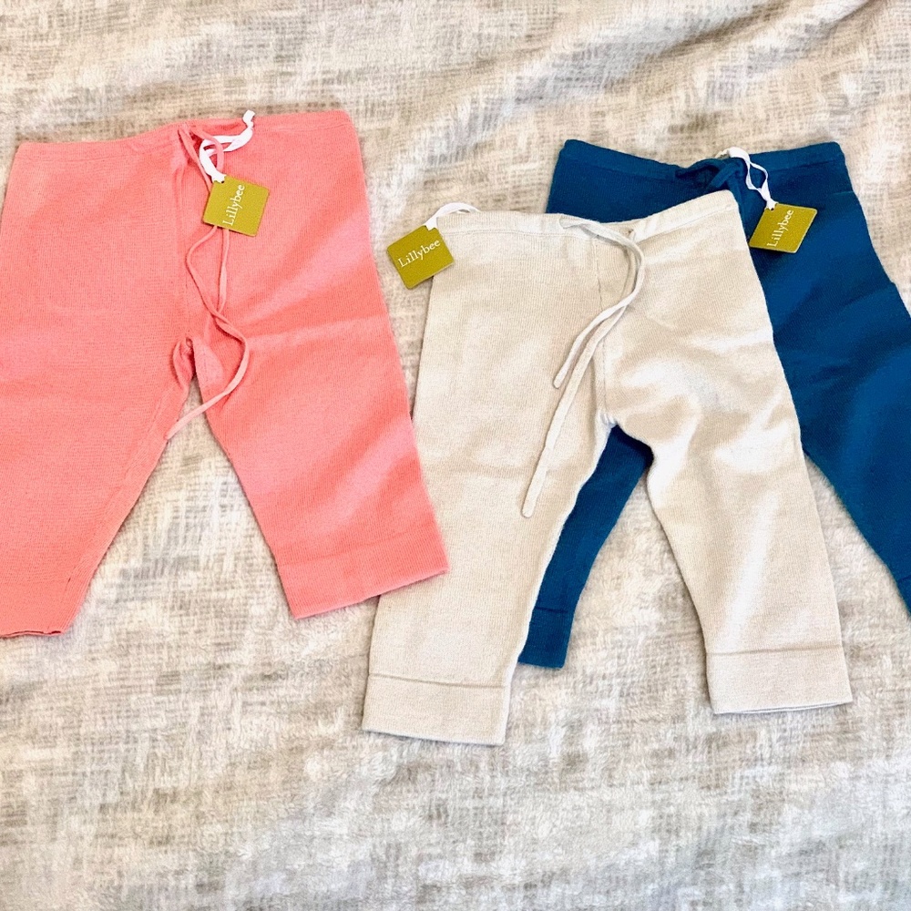 Lillybee Knit Leggings/pants (Set of 3) NWT Size 6-12 Mo.